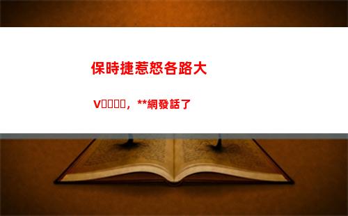 保時捷惹怒各路大 V，人民網發話了